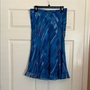 Jones New York Blue Abstract Midi Skirt